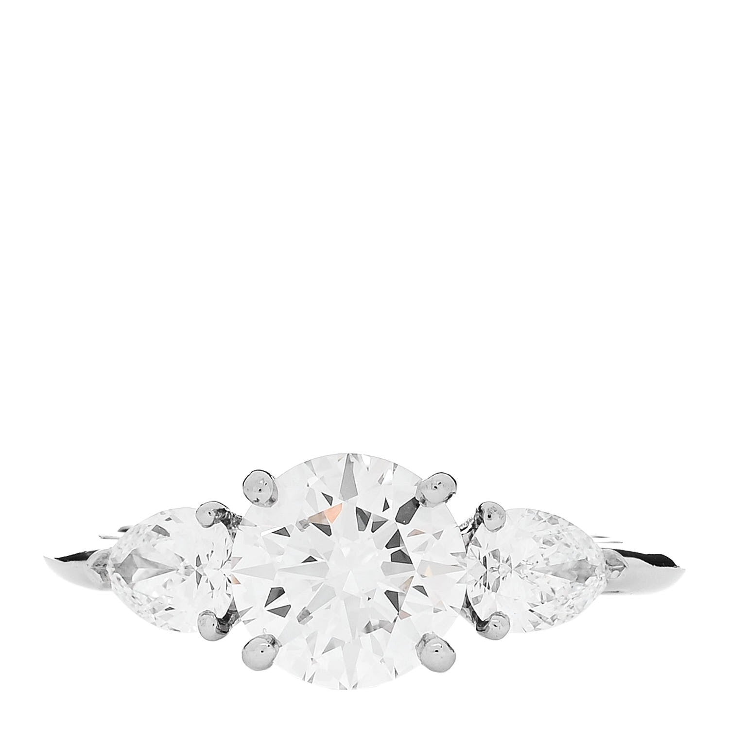 Tiffany Platinum Diamond 1.91ctw Three Stone Engagement Ring 52 6 1 of 7