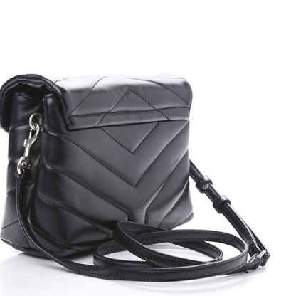 Saint Laurent Calfskin Y Quilted Monogram Toy Loulou Crossbody Bag Black 3 of 12
