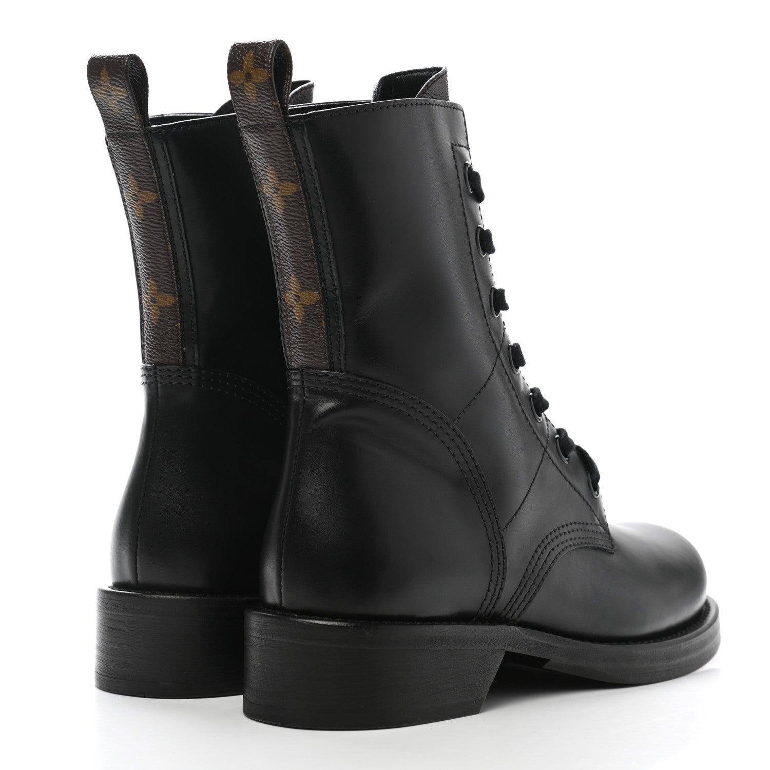 Louis Vuitton Calfskin Monogram Metropolis Flat Ranger Boots 37 Black 4 of 10
