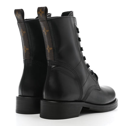 Louis Vuitton Calfskin Monogram Metropolis Flat Ranger Boots 37 Black 4 of 10