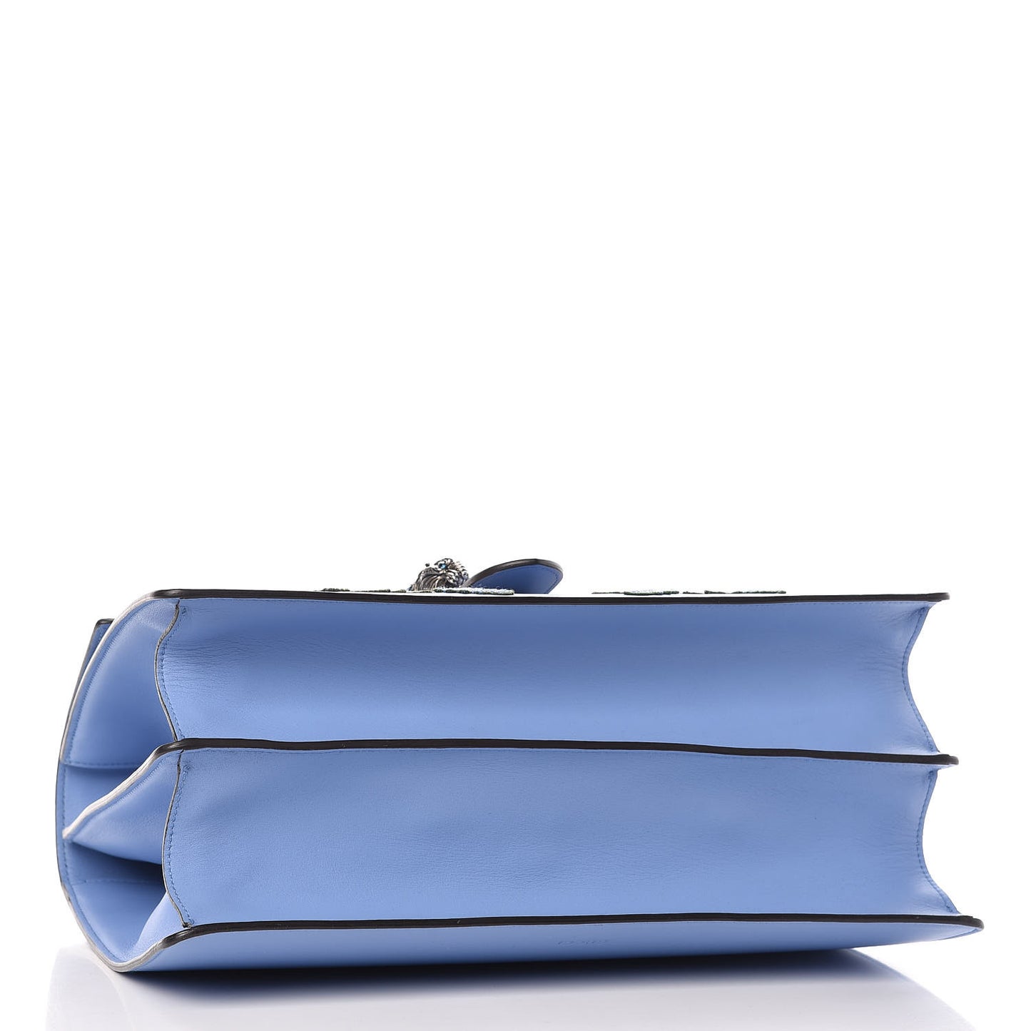 Moon Calfskin Crystal Web Embroidered Large Dionysus Bamboo Top Handle Bag Clear Sky Blue Multicolor