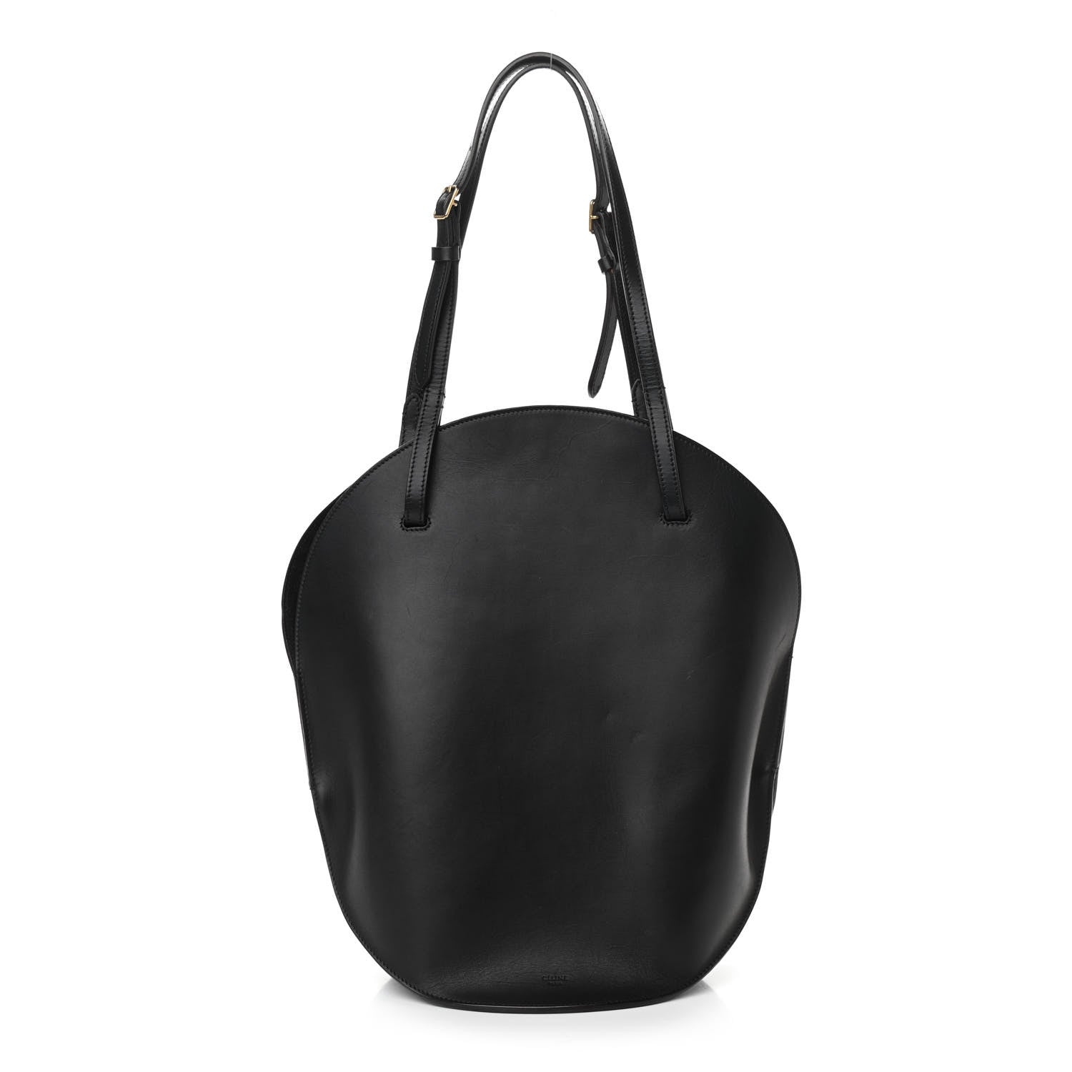 Celine Natural Calfskin Curved Shoulder Bag Black 1 of 11