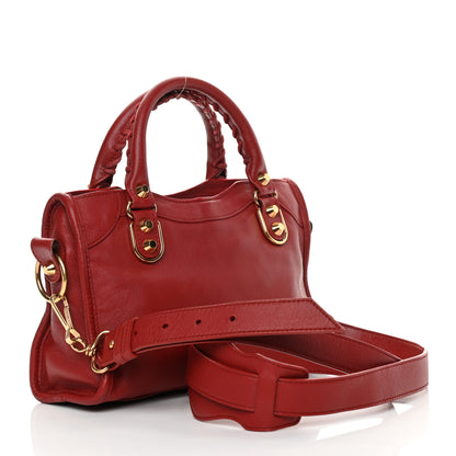Balenciaga Chevre Gold Metallic Edge Hardware Mini City Rouge Brique Rouge Grenade 3 of 11