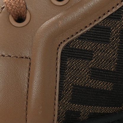 Fendi Fabric Jacquard Vitello FF Domino 50mm Biker Boots 38 Tobacco Black Sand 11 of 13