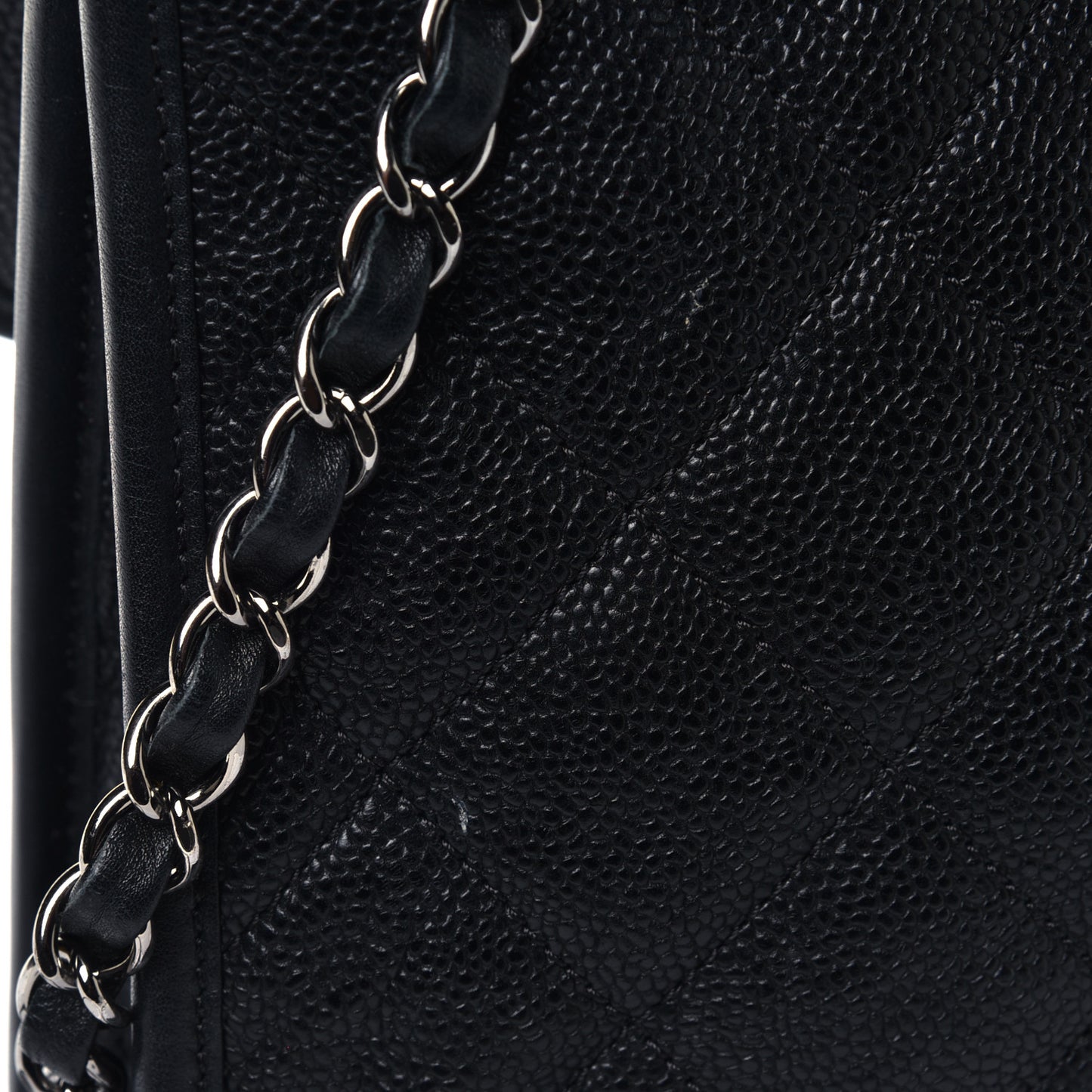 Caviar Quilted Large French Riviera Flap Black