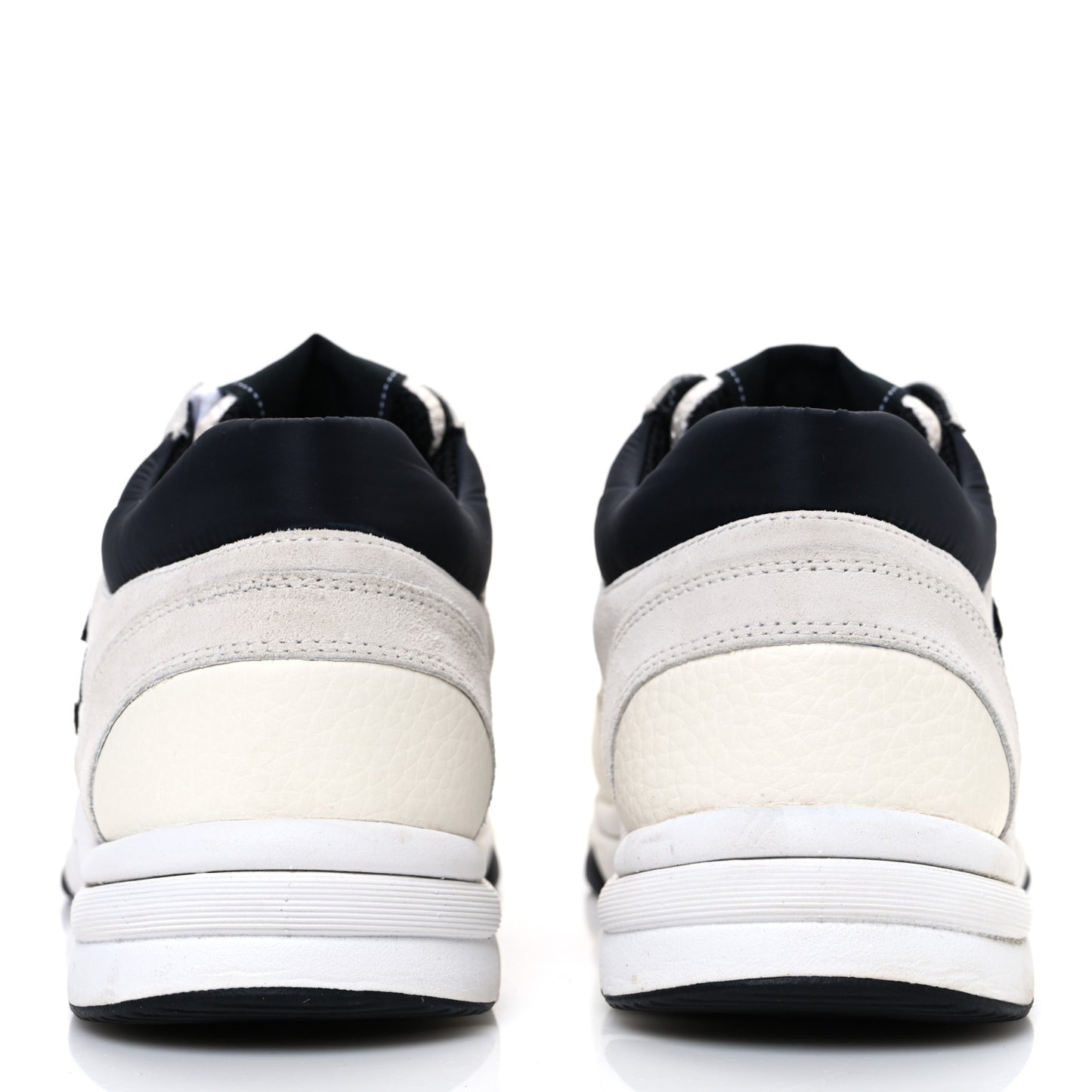 Mesh Suede Calfskin Grained Calfskin Womens CC Sneakers 40 White Black