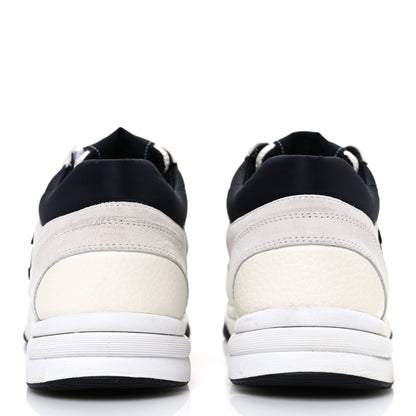 Chanel Mesh Suede Calfskin Grained Calfskin Womens CC Sneakers 40 White Black 6 of 11