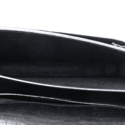 Saint Laurent Calfskin Crocodile Embossed Medium Monogram Sunset Black 5 of 14