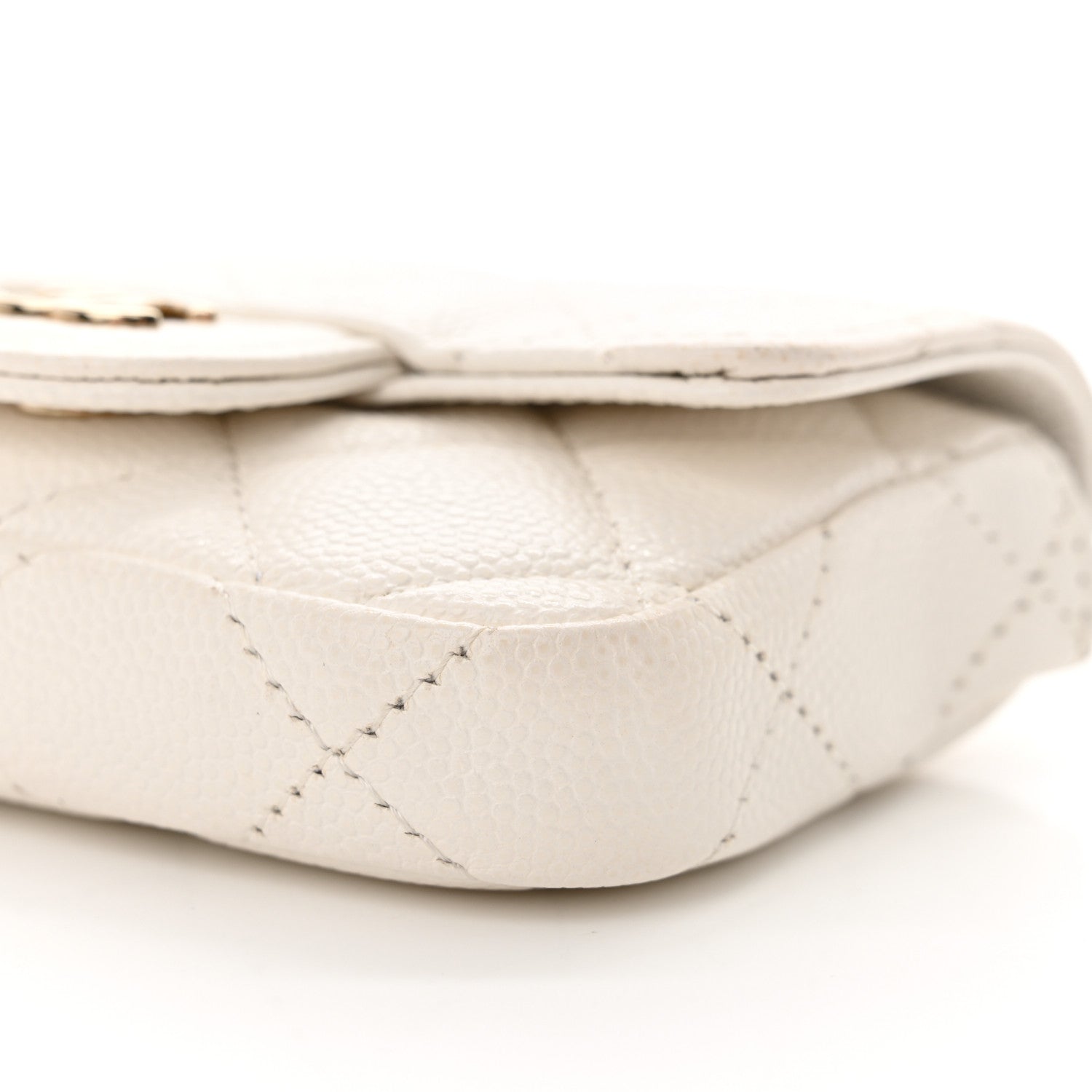 Chanel Caviar Quilted Mini Chain Belt Bag White 10 of 11