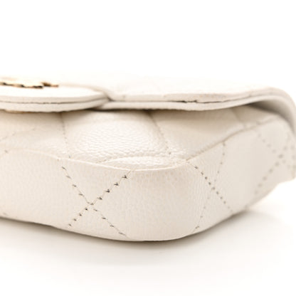 Chanel Caviar Quilted Mini Chain Belt Bag White 10 of 11