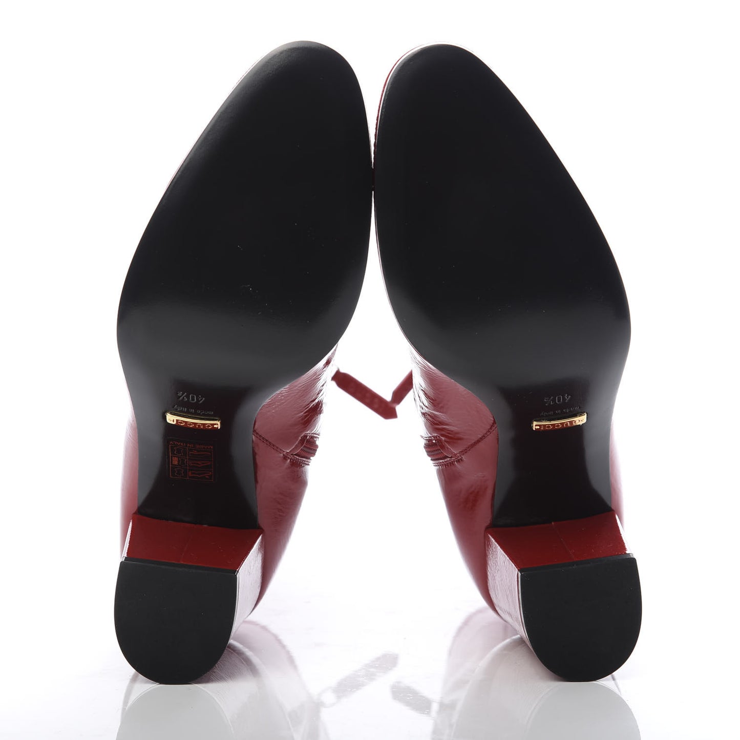 Naplack Patent Printyl Zip Boots 40.5 Hibiscus Red