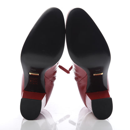 Gucci Naplack Patent Printyl Zip Boots 40.5 Hibiscus Red 5 of 9