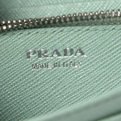 Prada Saffiano Metal Continental Flap Wallet Acquamarina 7 of 16