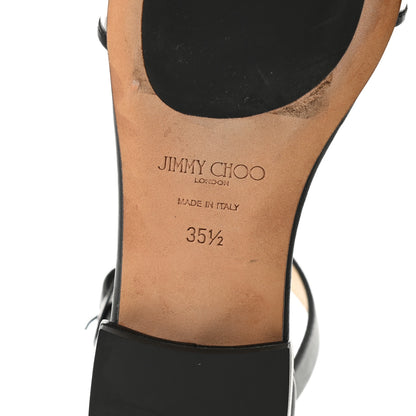 Jimmy Choo Nappa Plexi Jaimie Flat Sandals 35.5 Black 6 of 9