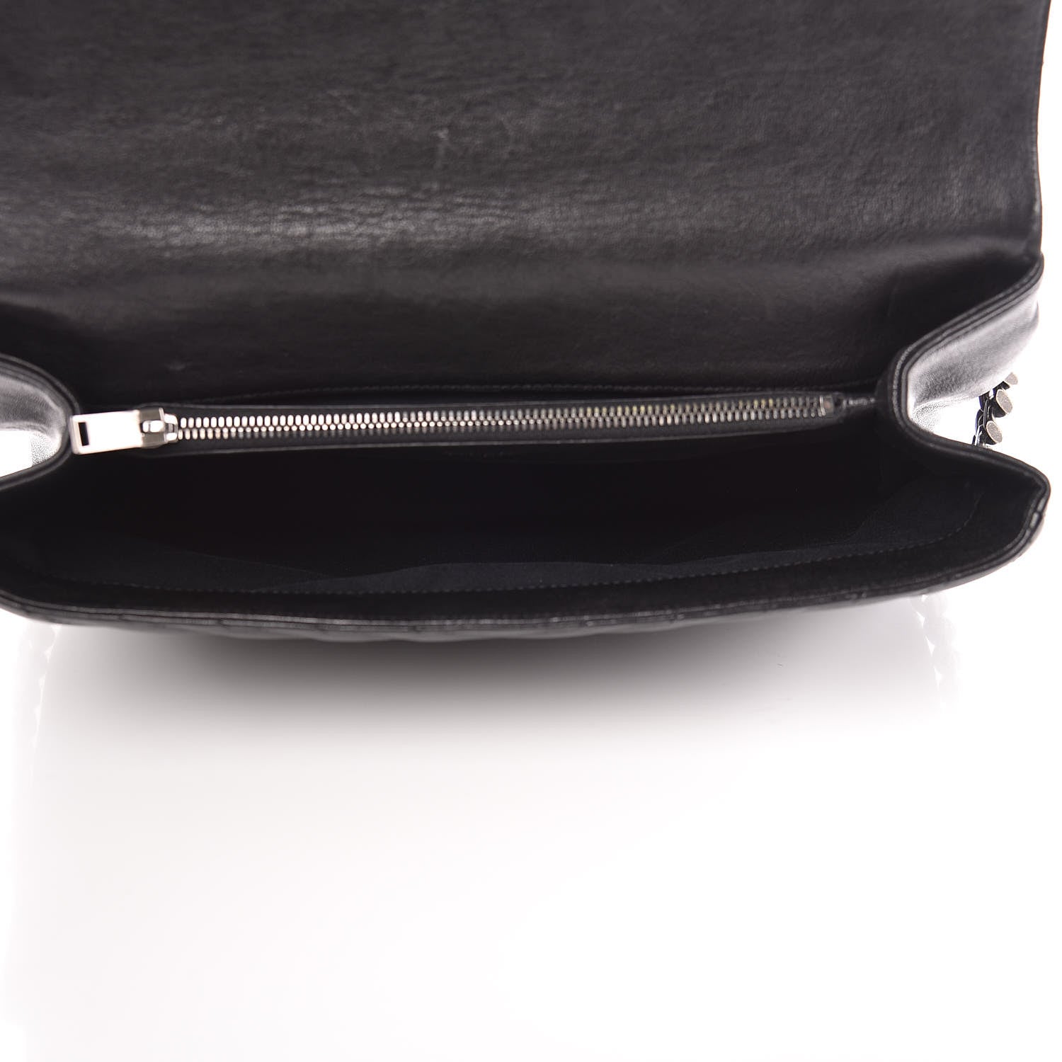 Saint Laurent Sheepskin Matelasse Chevron Monogram Large College Satchel Black 5 of 11