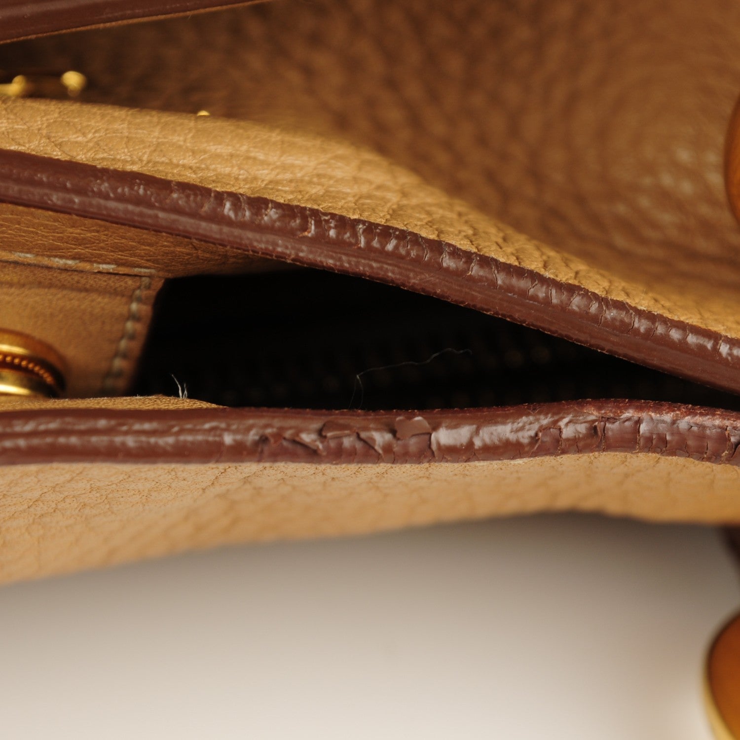 Prada Vitello Daino Side Zip Shopping Tote Sughero 9 of 9