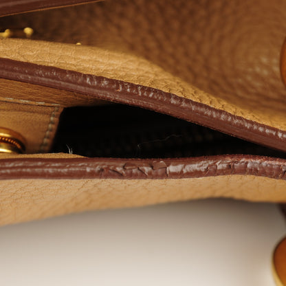 Prada Vitello Daino Side Zip Shopping Tote Sughero 9 of 9