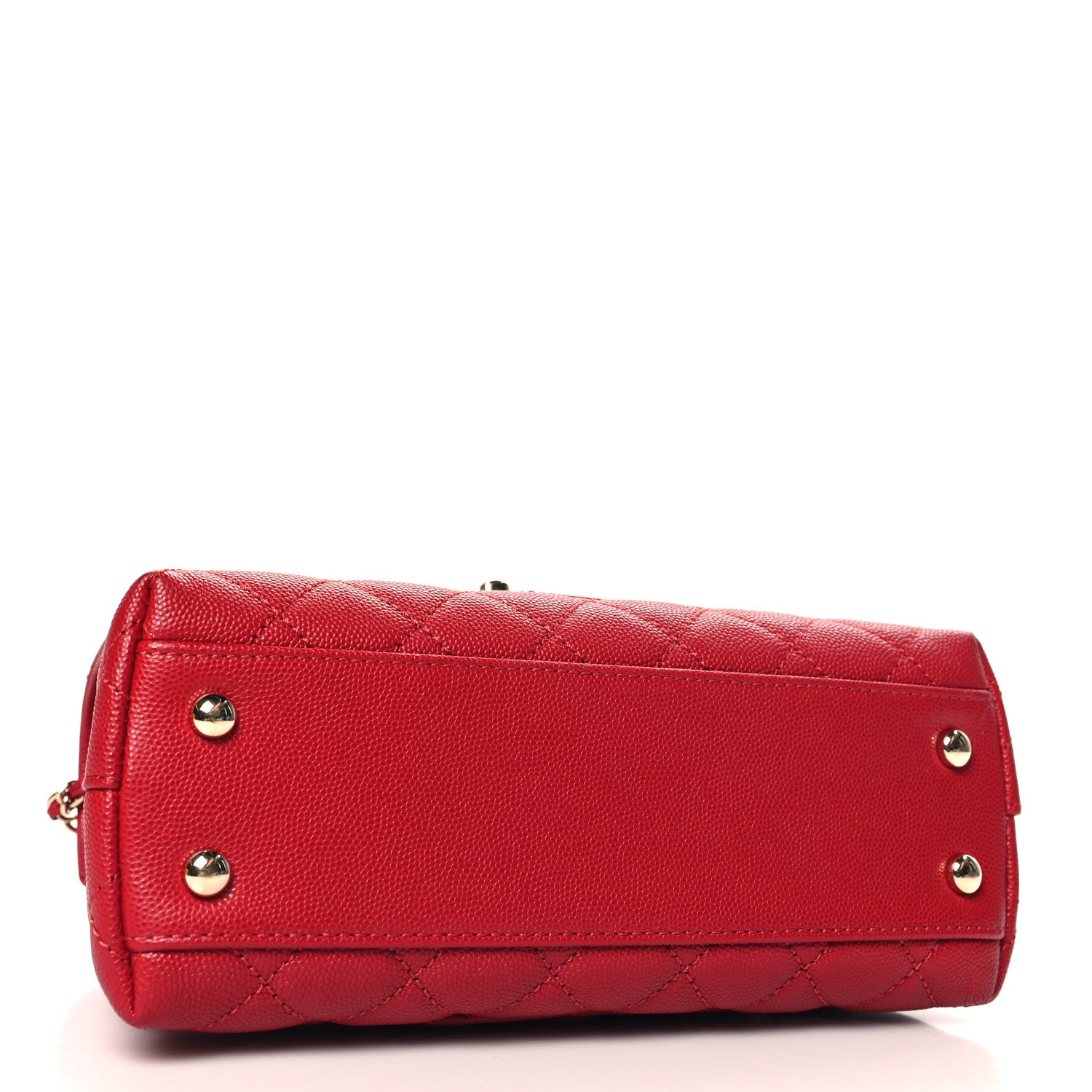 Chanel Caviar Quilted Mini Coco Handle Flap Red 4 of 10