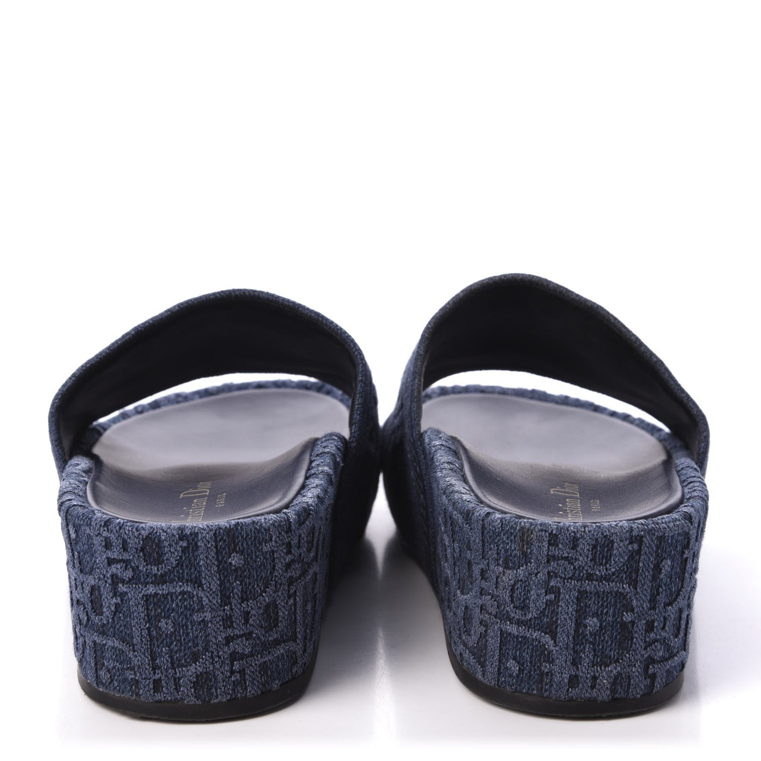 Christian Dior Oblique Denim D-Way Platform Sandal 38 Blue 6 of 9