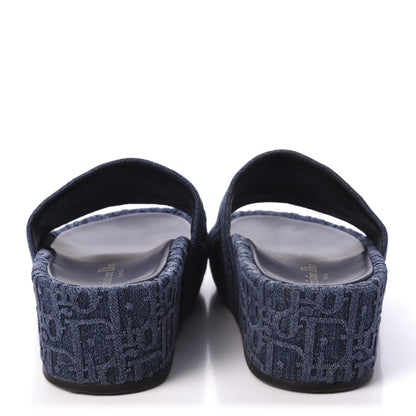 Christian Dior Oblique Denim D-Way Platform Sandal 38 Blue 6 of 9
