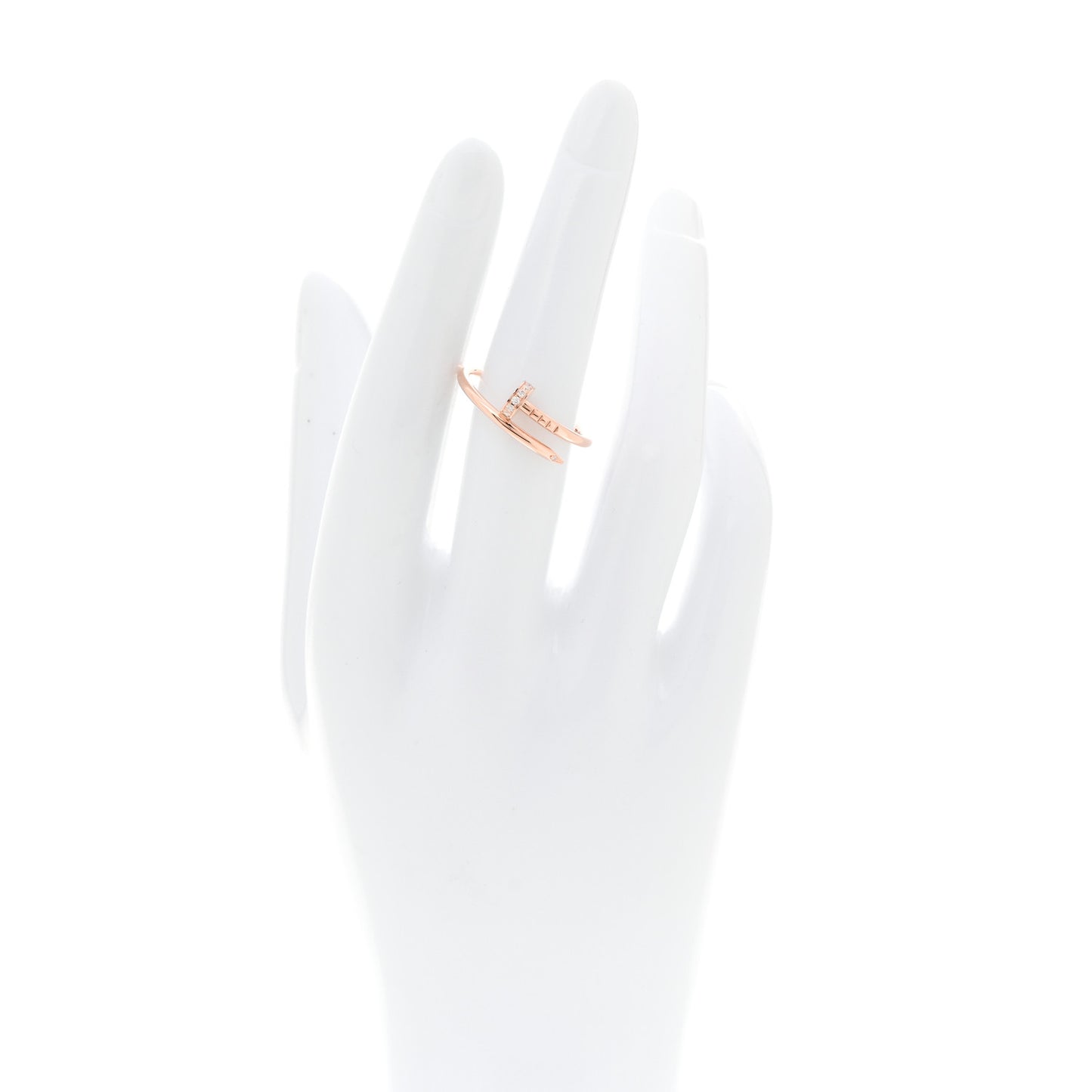 18K Pink Gold Diamond Small Juste Un Clou Ring 56 7.75