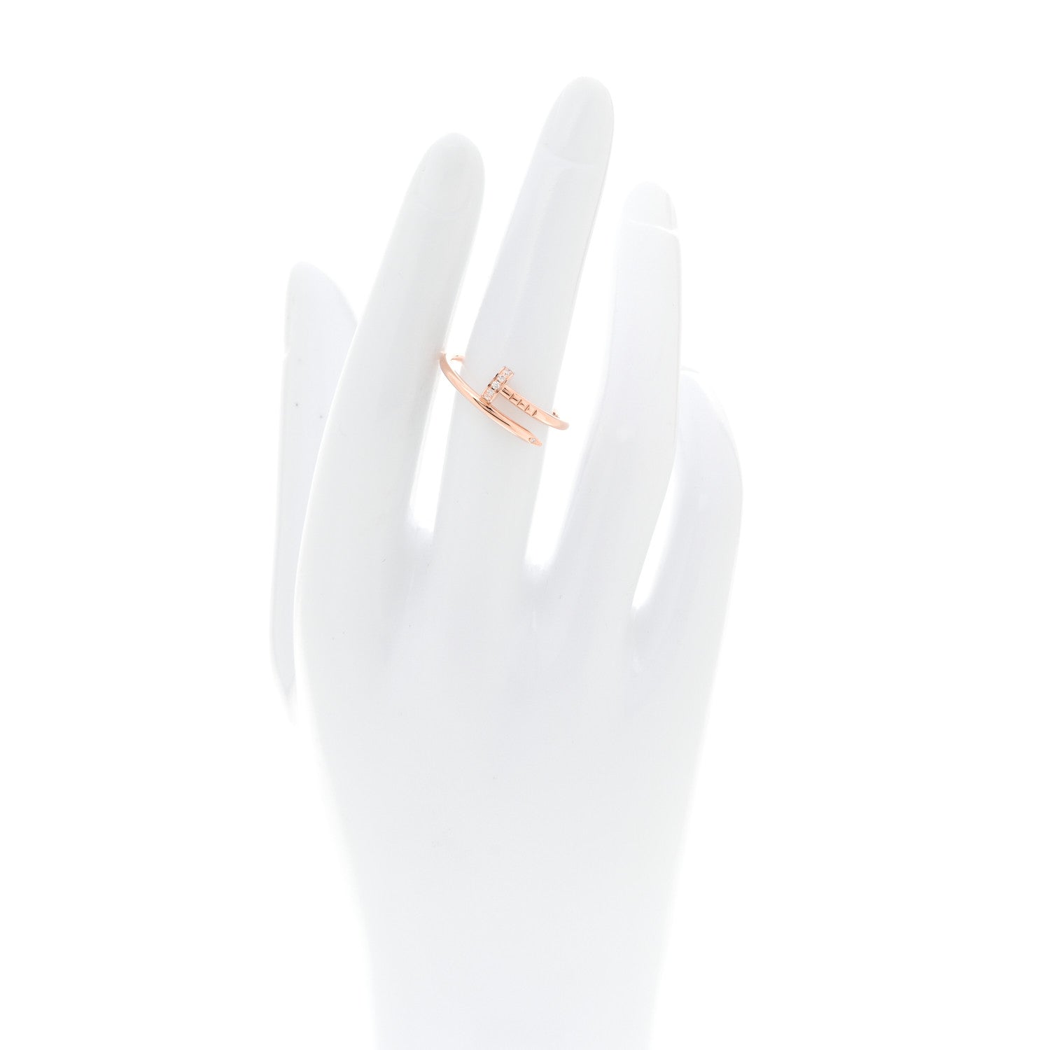 Cartier 18K Pink Gold Diamond Small Juste Un Clou Ring 56 7.75 2 of 6