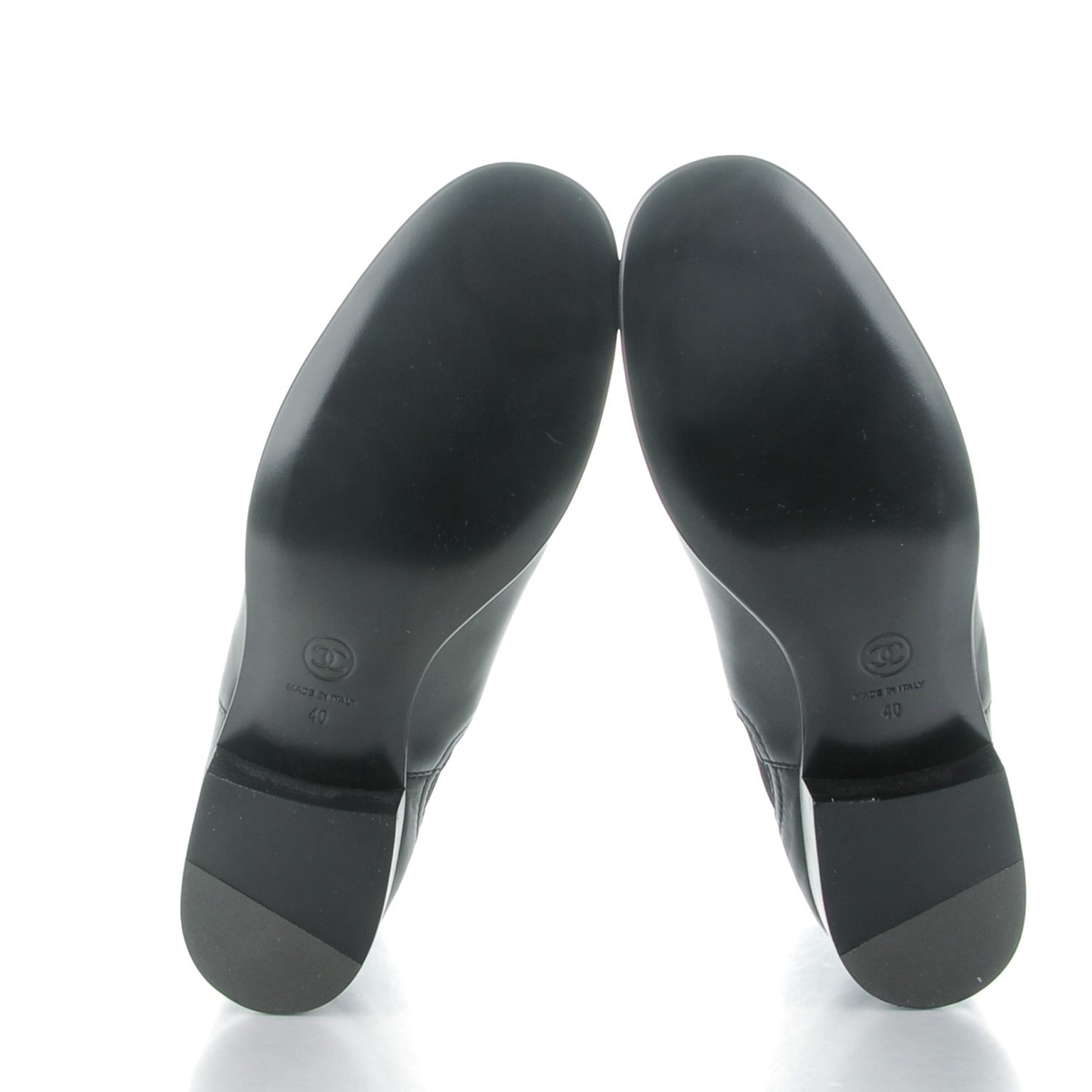 Calfskin Elastic Short Boots 40 Black