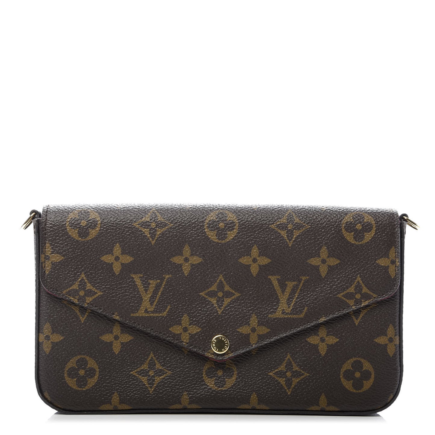 Monogram Pochette Felicie Chain Wallet Fuchsia