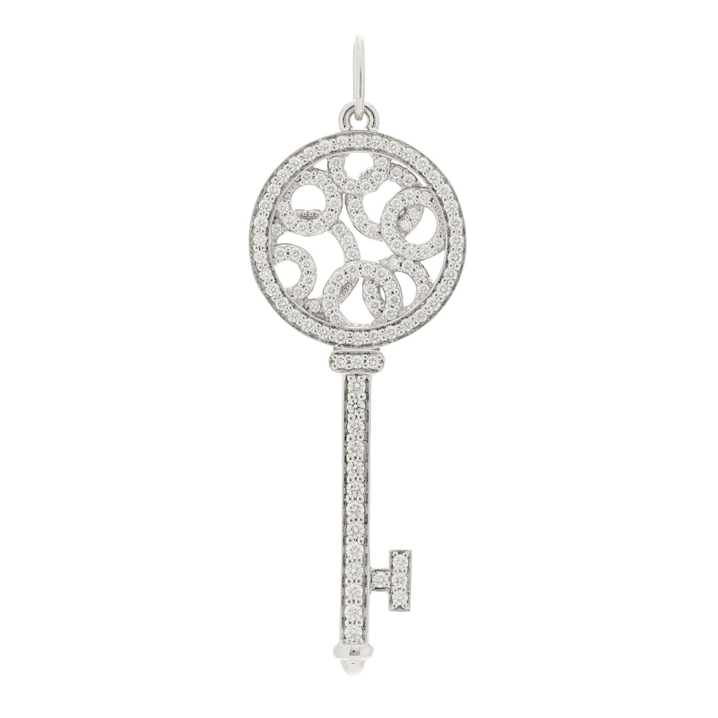 Platinum Diamond Small Bubbles Key Pendant