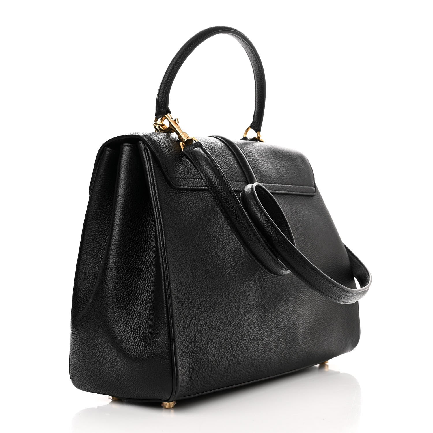 Celine Grained Calfskin Classique 16 Top Handle Bag Black 3 of 13