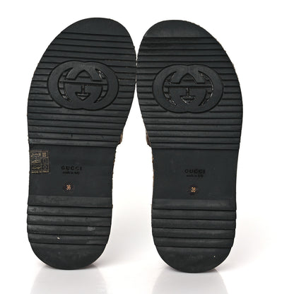 Gucci Lame GG Monogram Angelina Platform 55mm Slide Sandals 36 Brown Beige 6 of 8
