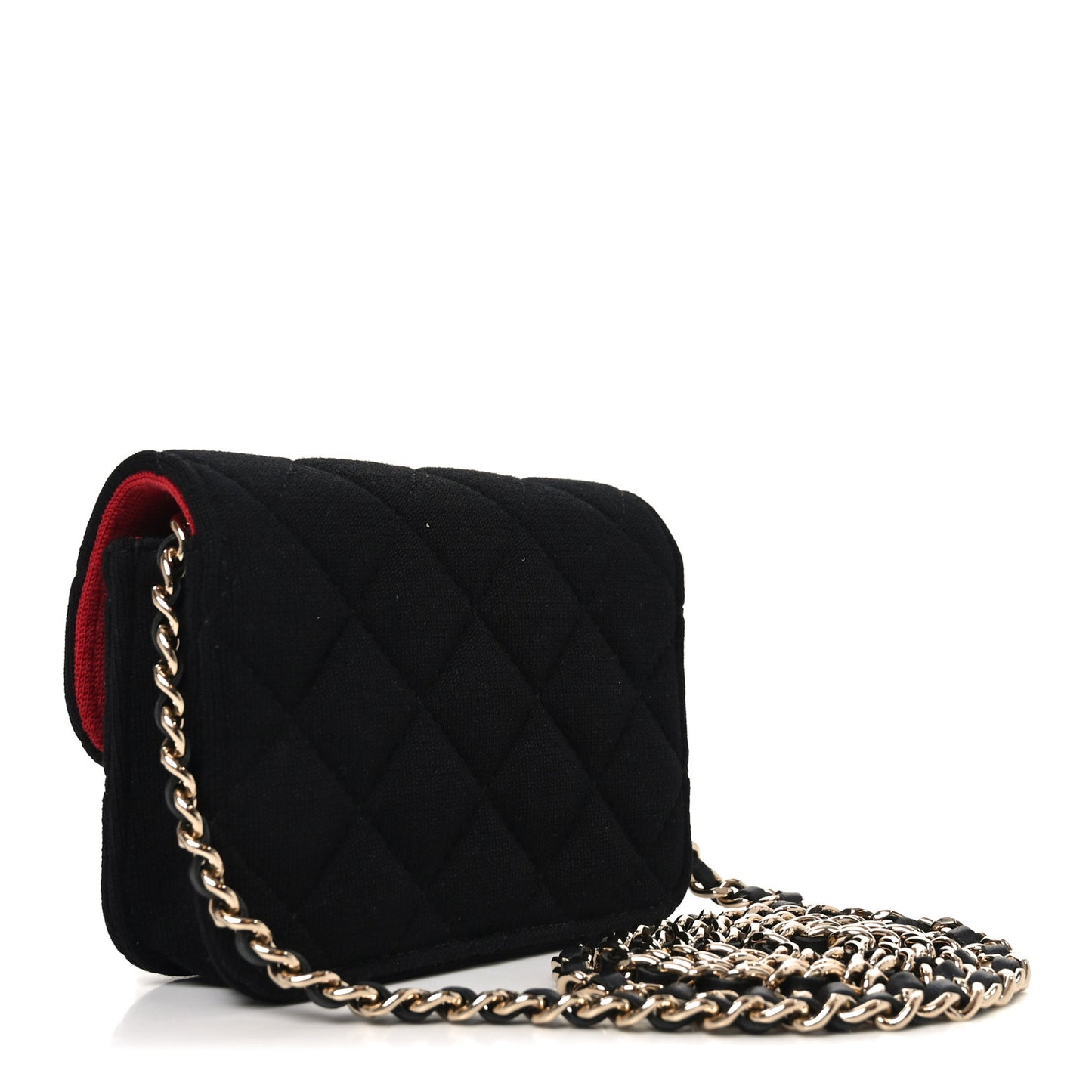 Jersey Quilted Micro Mini Flap Black