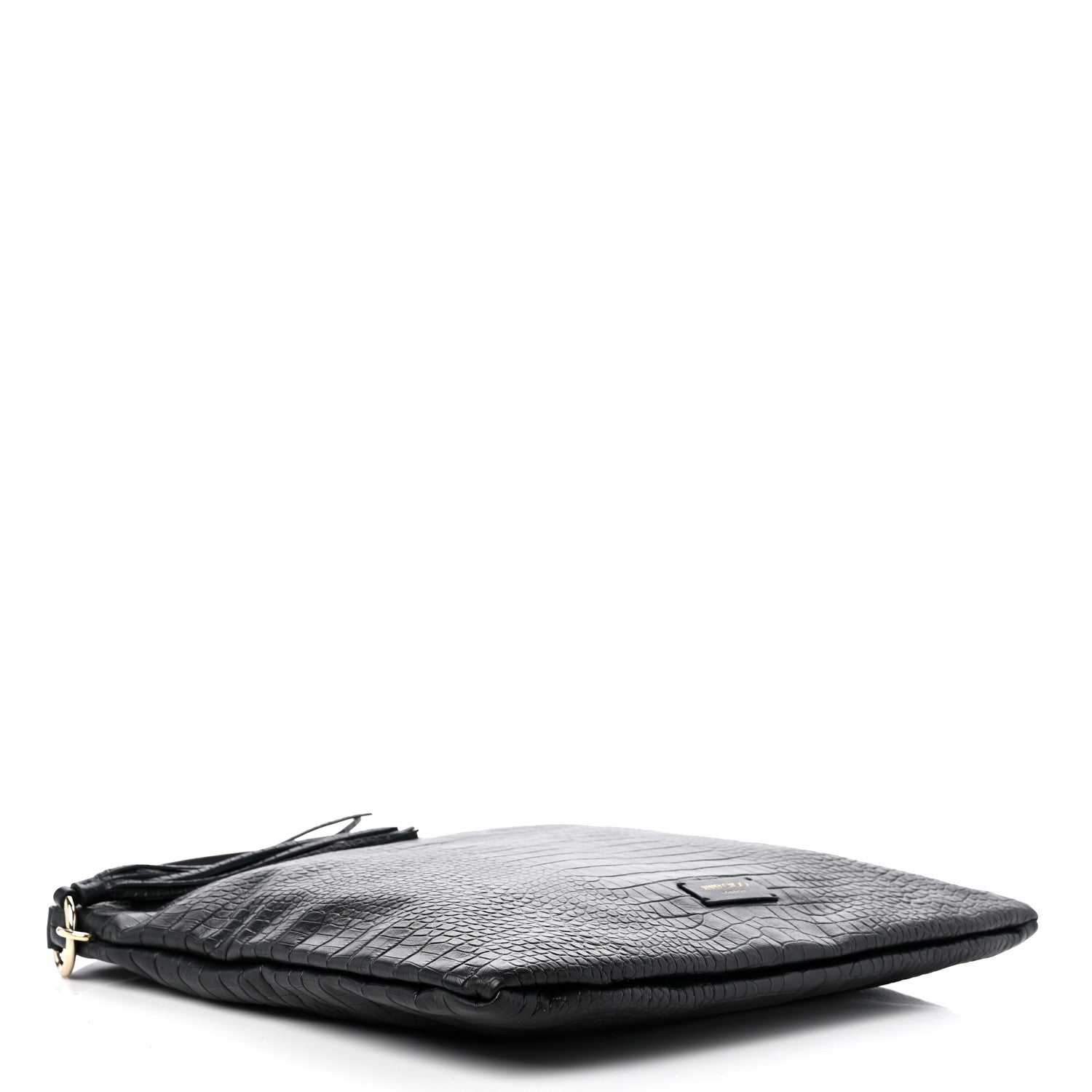 Jimmy Choo Crocodile Embossed Hobo Bag Black 4 of 8