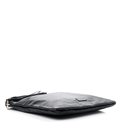 Jimmy Choo Crocodile Embossed Hobo Bag Black 4 of 8