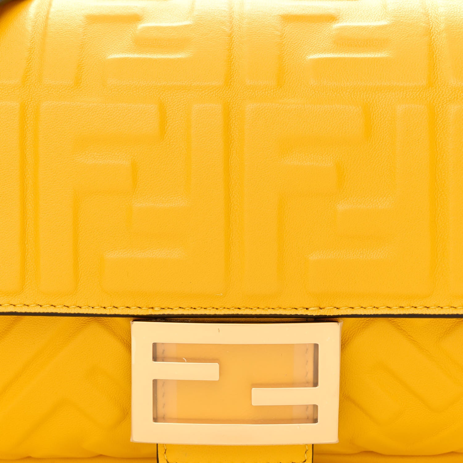 Fendi Nappa FF 1974 Embossed Baguette Mimosa 8 of 10