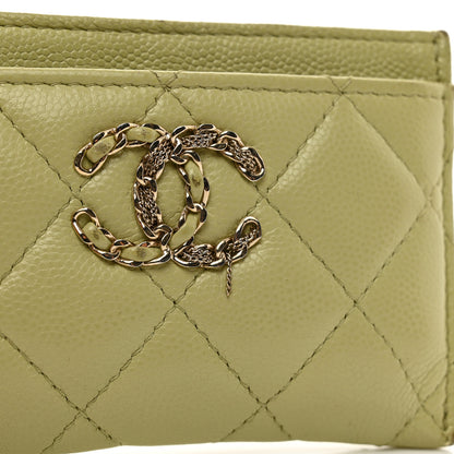 Chanel Caviar Quilted French New Wave Card Holder Light Green 10 of 11