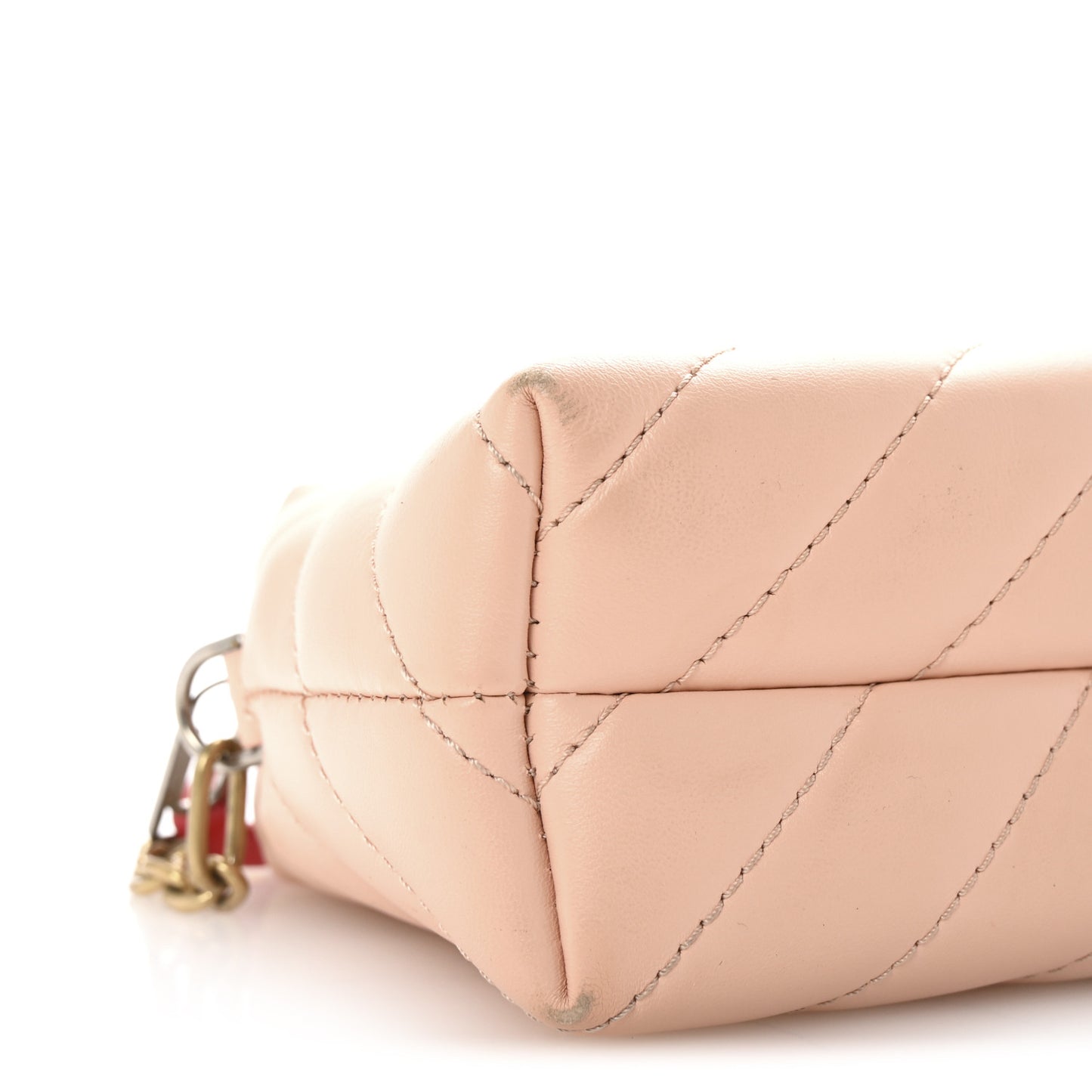 Calfskin Diagonal Quilted Jackhammer Camera Bag Pink