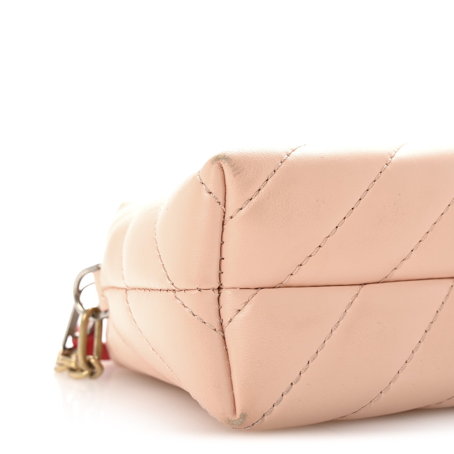 Off-White Calfskin Diagonal Quilted Jackhammer Camera Bag Pink 8 of 9