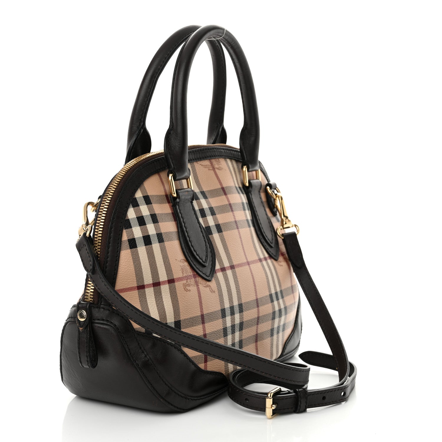 Burberry Haymarket Check Small Orchard Bowling Bag Chocolate 3 of 15