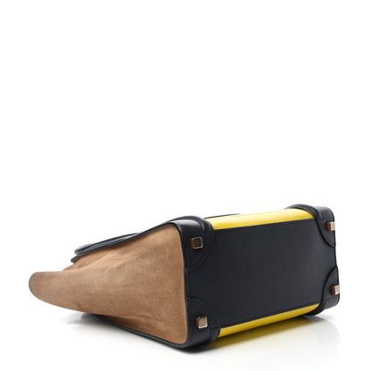 Celine Nubuck Grained Calfskin Micro Tri-Color Luggage Fluo Yellow 4 of 11