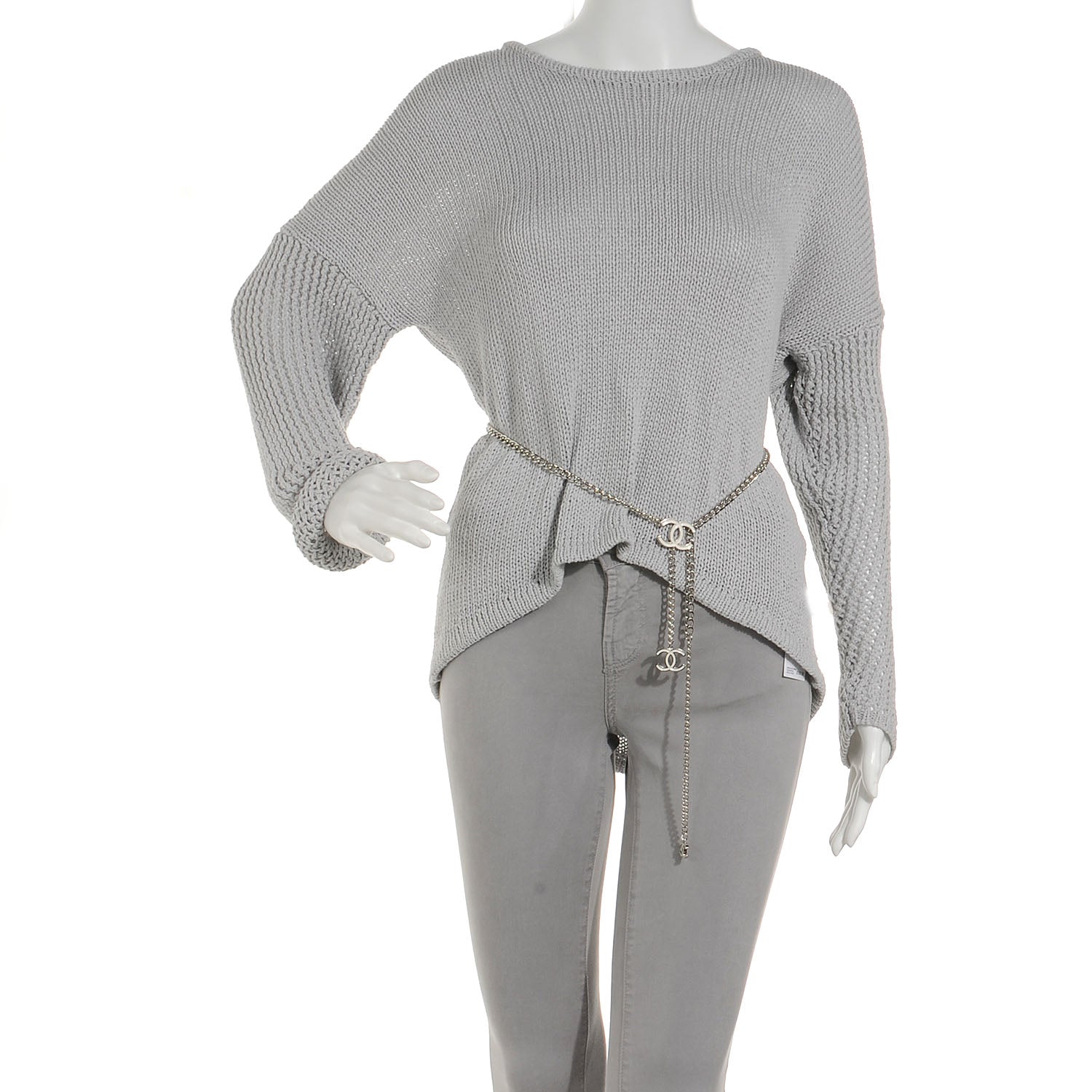 Chanel Enamel CC Chain Logo Belt Silver White 2 of 23