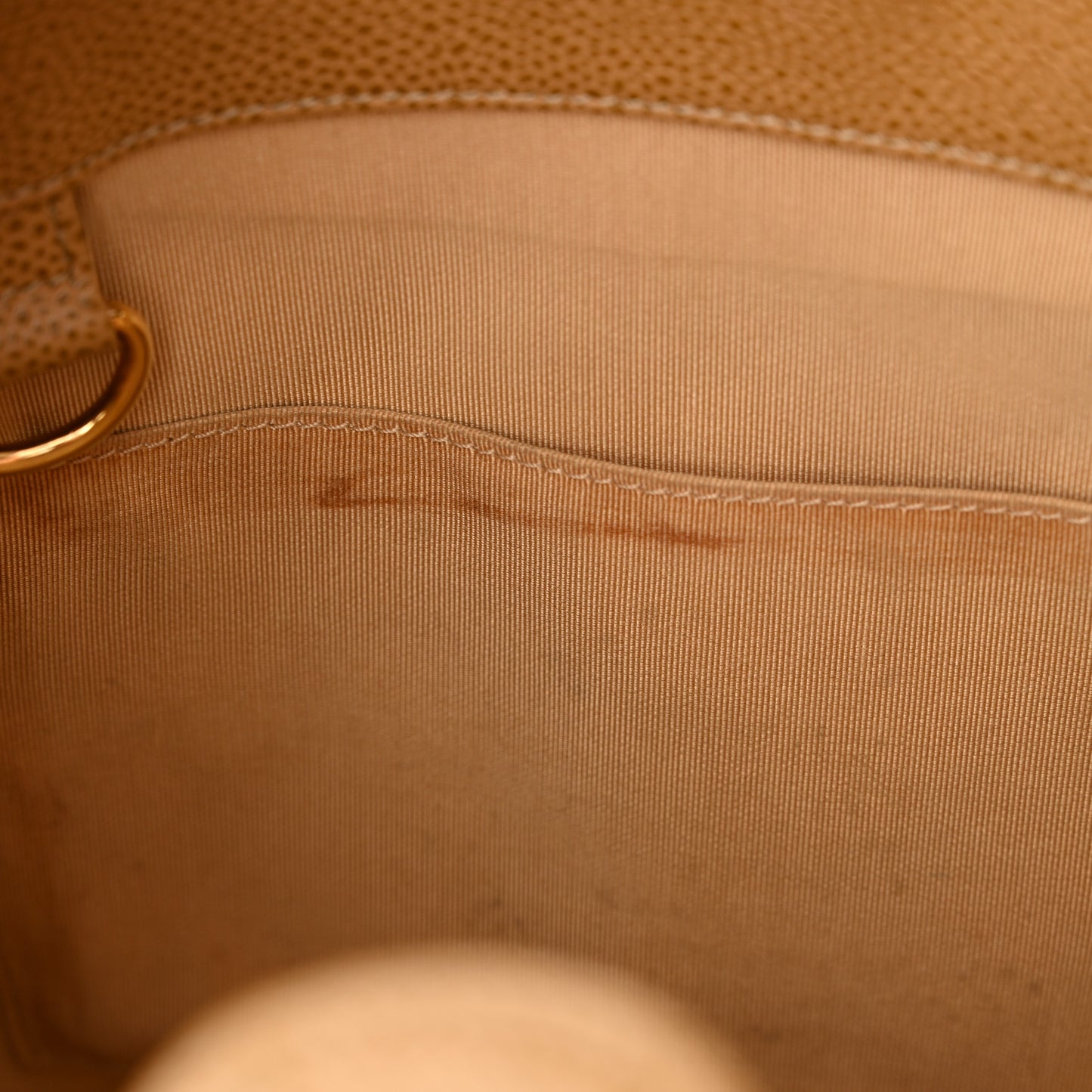 Caviar Quilted Petit Shopping Tote PST Dark Beige