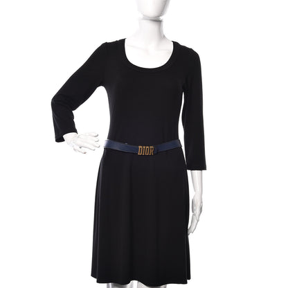 Christian Dior Calfskin D Fence Belt 85 Navy 2 of 10