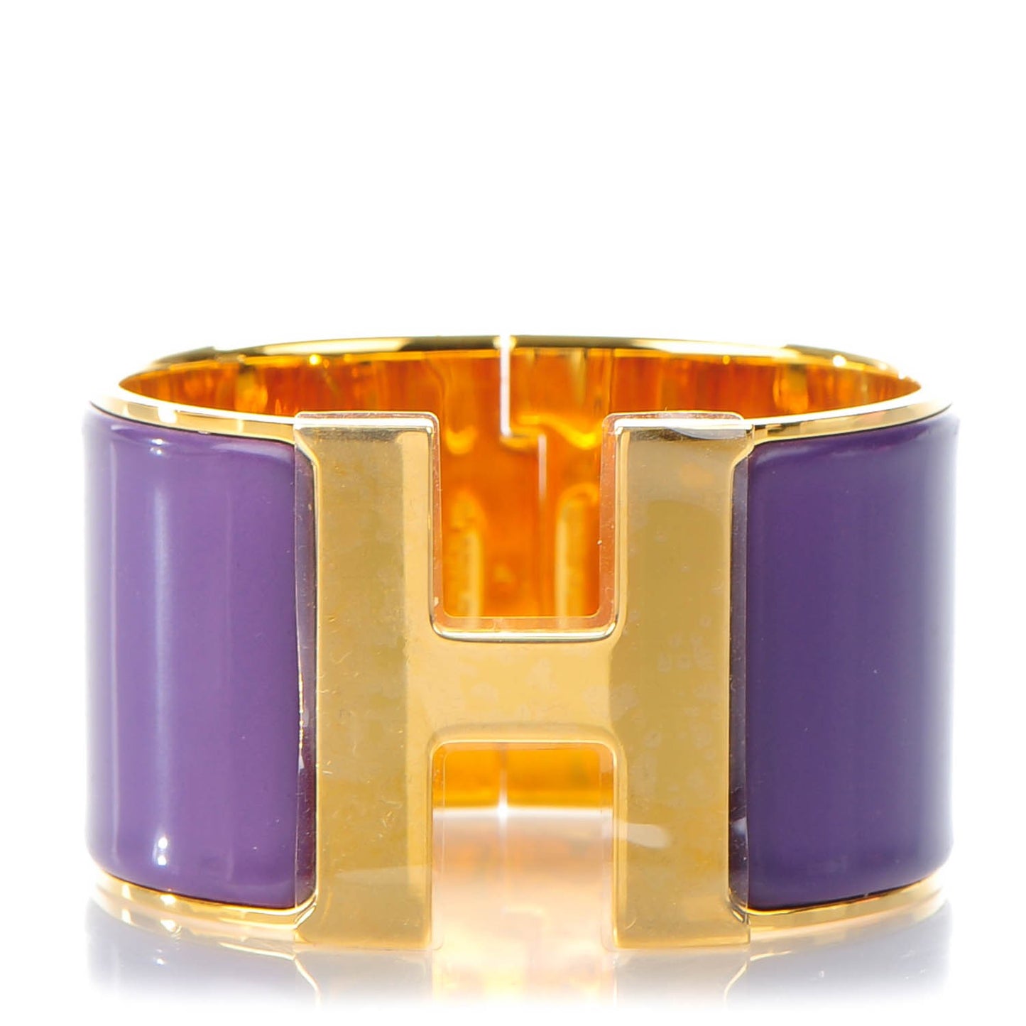 Enamel Extra Wide Clic Clac H Bracelet PM Pourpre