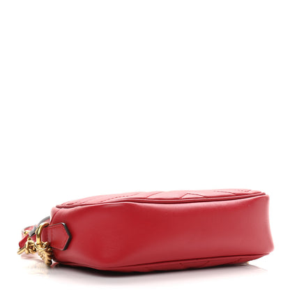 Gucci Calfskin Matelasse Mini GG Marmont Chain Shoulder Bag Hibiscus Red 4 of 12