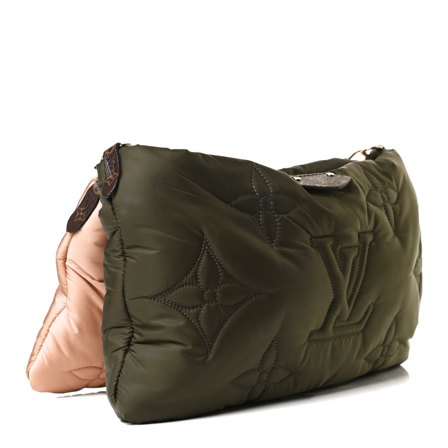 Econyl Monogram Pillow Maxi Multi Pochette Accessories Kaki Beige