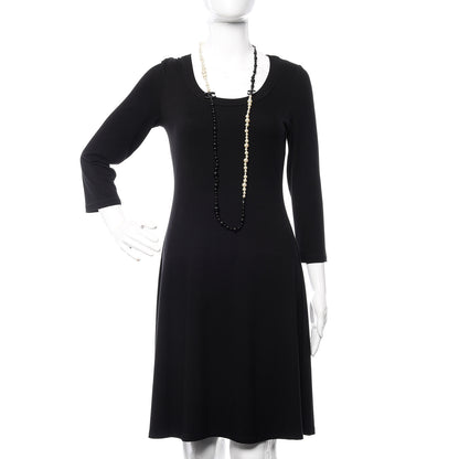Chanel Pearl Beaded CC Long Necklace Black White 2 of 5