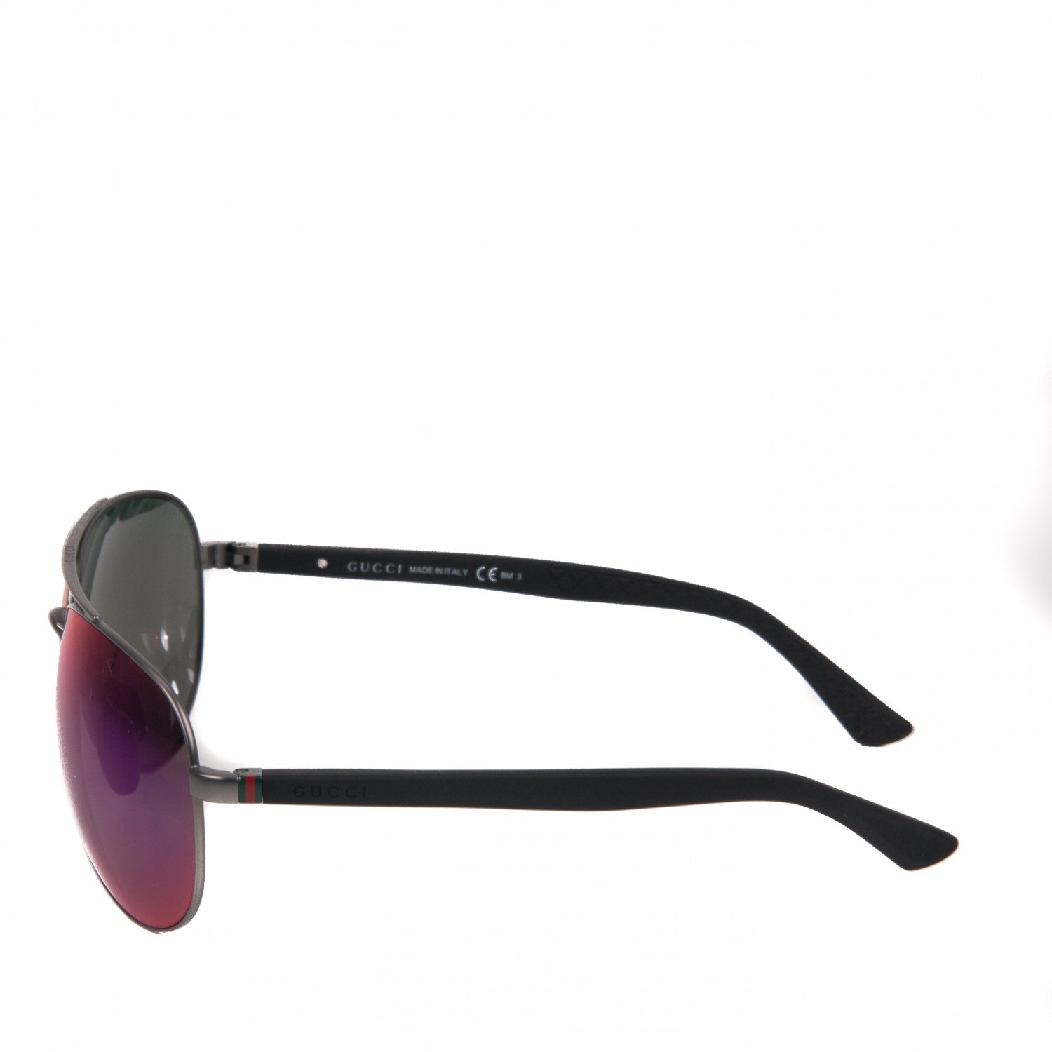 Gucci MIrrored Web Aviator Sunglasses 2266/S Black 2 of 5