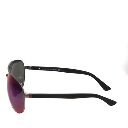 Gucci MIrrored Web Aviator Sunglasses 2266/S Black 2 of 5