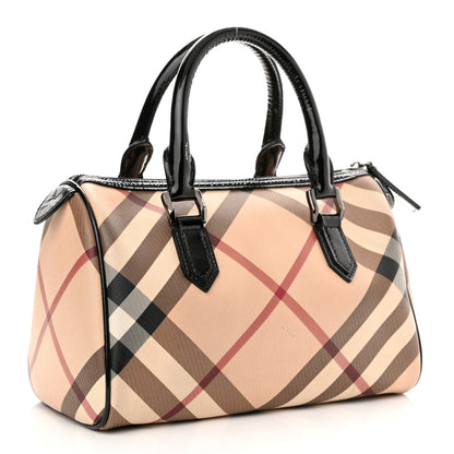 Burberry Nova Check Patent Small Chester Bowling Bag Black 2 of 9